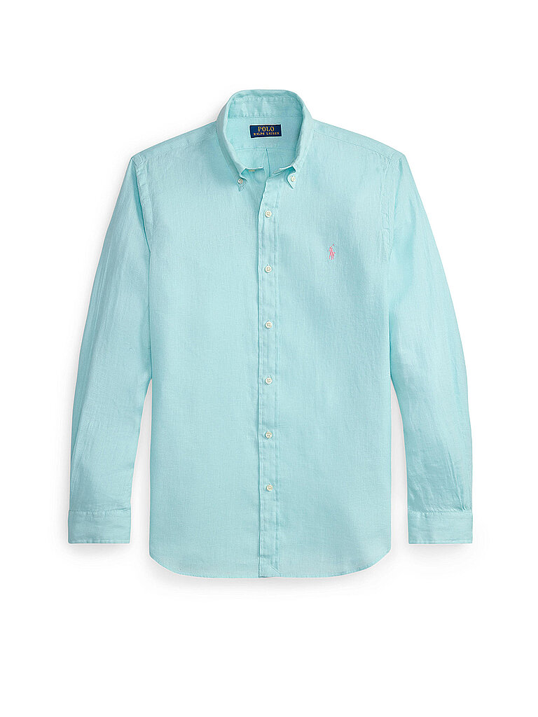 Polo Ralph Lauren pour homme. 710966294510 Chemise en lin sur mesure Turquoise (XXL), Casuel, Manche longue